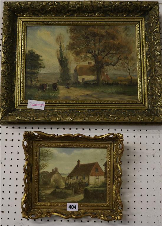 2 Farmhouse oil paintings